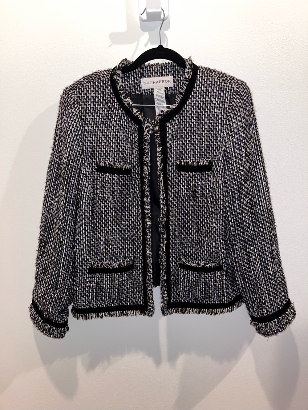 Sag Harbor Black & White Tweed Jacket